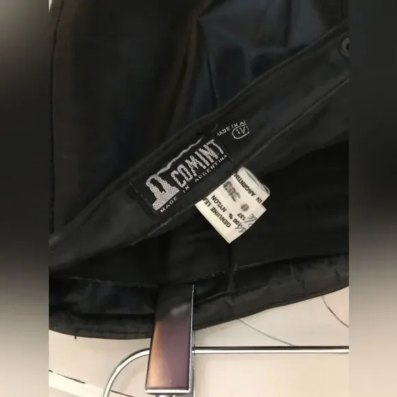 Vintage Comint Black Leather Skirt Long Size 11/12 Made in Argentina - Picture 5 of 8